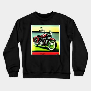 Vintage Red Motorcycle Poster Crewneck Sweatshirt